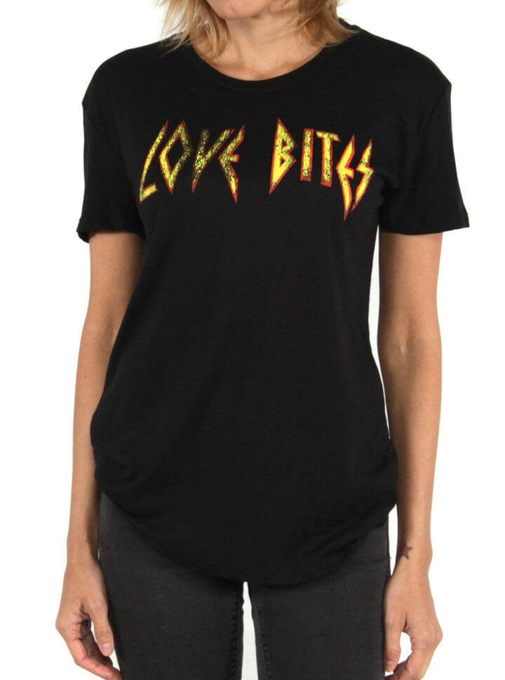 Women&#39;s &quot;Def Leppard Love Bites&quot; Tee by Goodie Two Sleeves (Black) - www.inkedshop.com