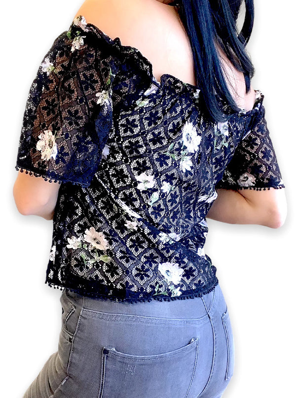 Women&#39;s Day of the Dead Lace Blouse