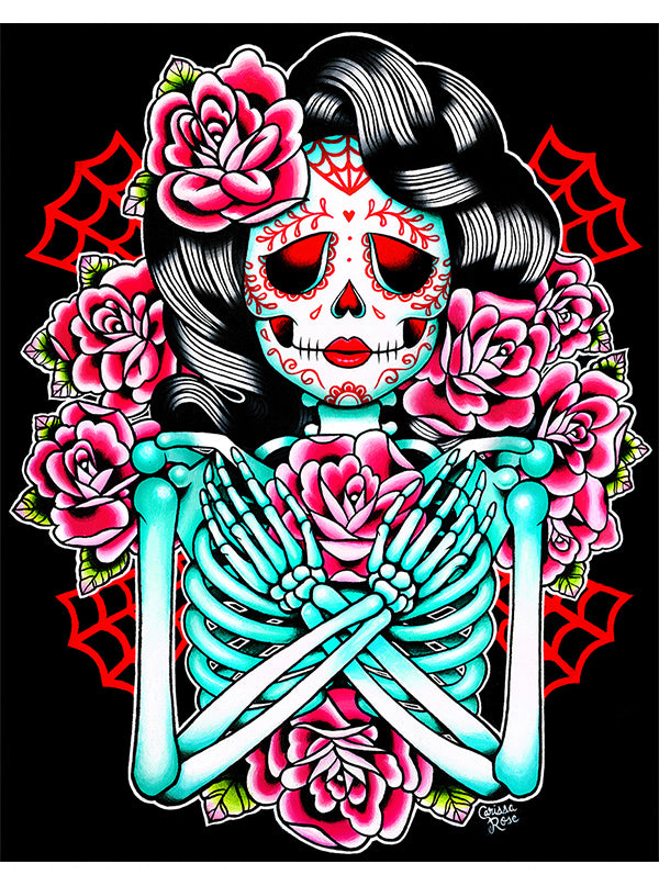 She Decomposes, Feeds the Roses Art Print
