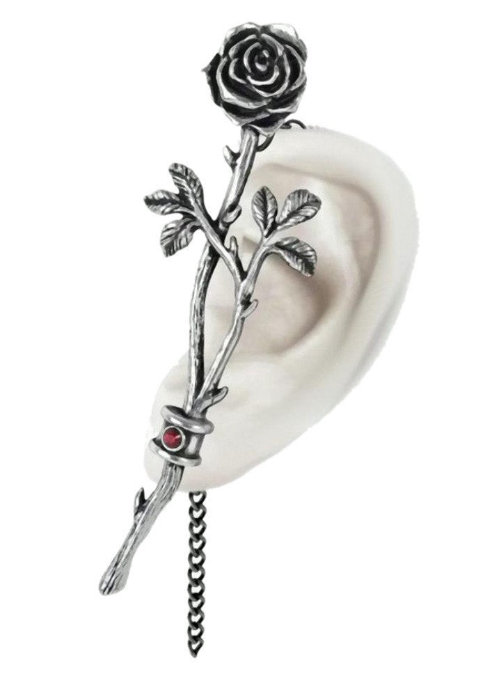 &quot;Chained Love Rose&quot; Ear Wrap by Alchemy of England (Pewter) - www.inkedshop.com
