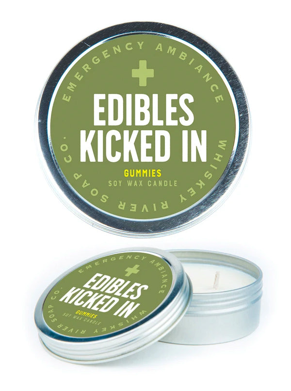 Edibles Kicked In Travel Tin Candle