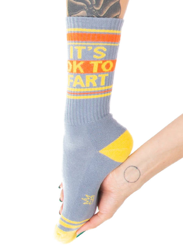 Unisex It&#39;s OK To Fart Ribbed Gym Socks