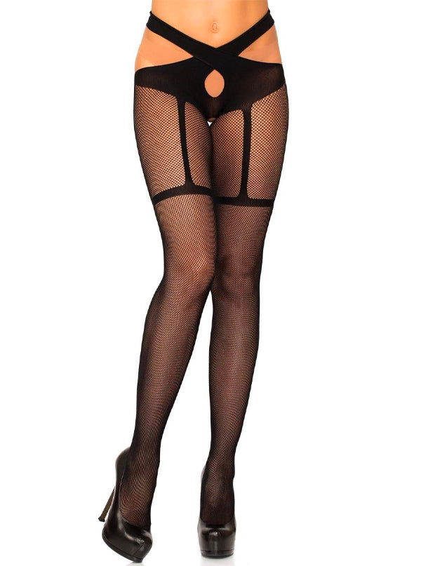 Women&#39;s Fishnet Crotchless Tights