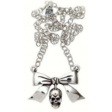 Bow with Dangle Skull Necklace by Femme Metale - InkedShop - 2