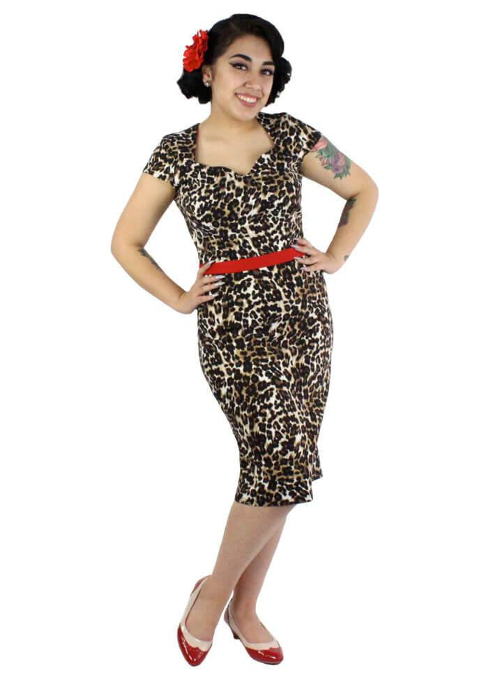 Women&#39;s &quot;Audrey&quot; Fitted Dress by Hemet (Leopard) - www.inkedshop.com