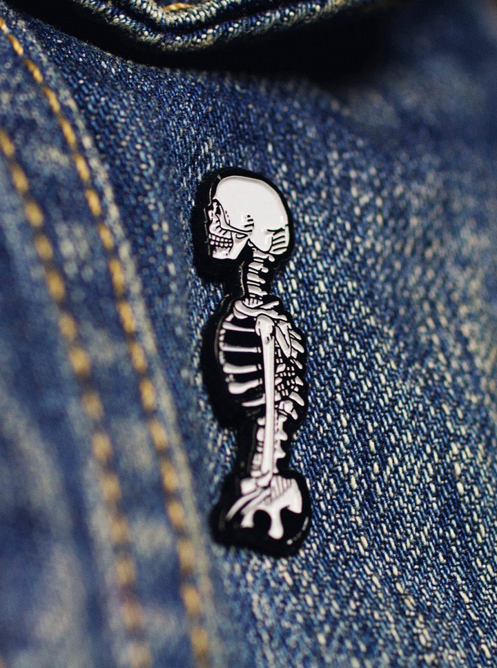 &quot;Skeleton Torso&quot; Metal Enamel Pin by INKED - www.inkedshop.com