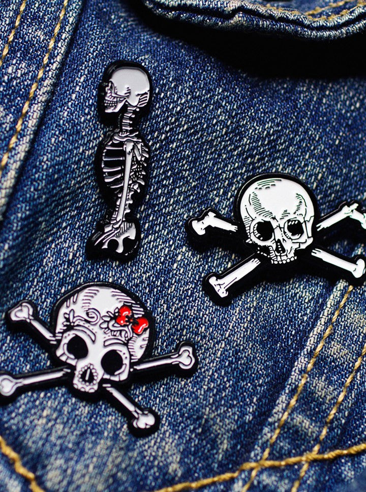 &quot;Jolly Roger&quot; Metal Enamel Pin by INKED - www.inkedshop.com