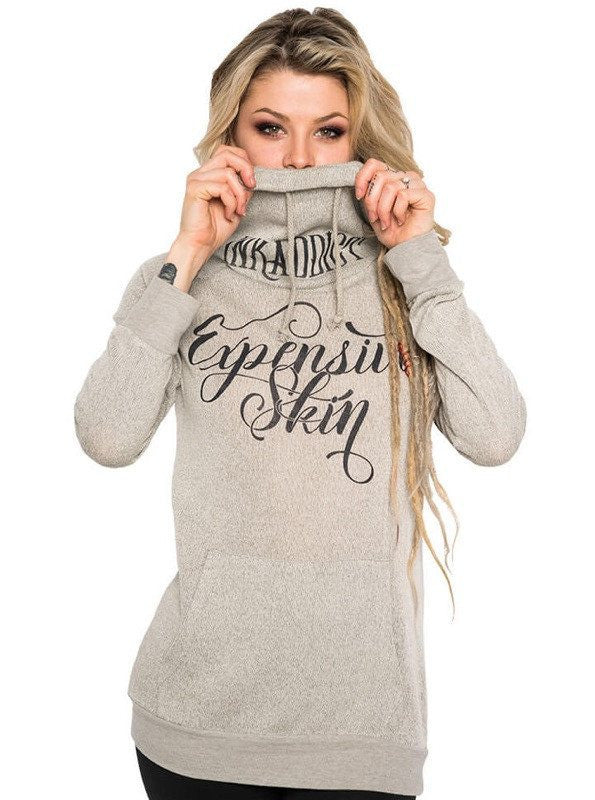 Women&#39;s &quot;Expensive Skin&quot; Knit Funnel Neck Pullover by InkAddict (More Options) - www.inkedshop.com