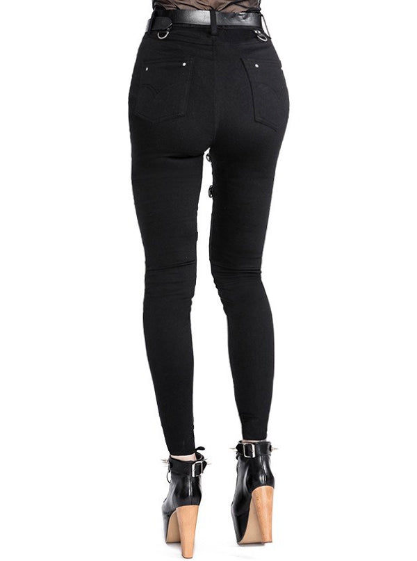 Women's High Waist Harness Skinny Jeans by Restyle