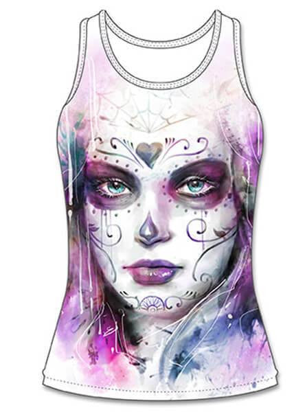 Women&#39;s &quot;Painted Soul&quot; Sublimation Tank by Lethal Angel (White) - www.inkedshop.com