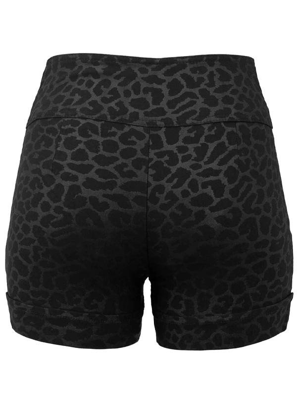 Women&#39;s High Waist Leopard Shorts
