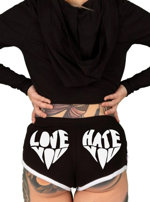 Women&#39;s Love You Hate You Dolphin Shorts