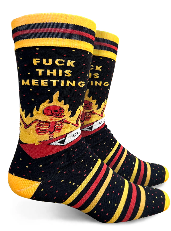Men&#39;s Fuck This Meeting Crew Socks