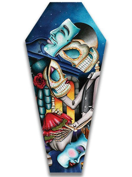 &quot;Masquerade&quot; Canvas Coffin by Dave Sanchez for Black Market Art Company - www.inkedshop.com