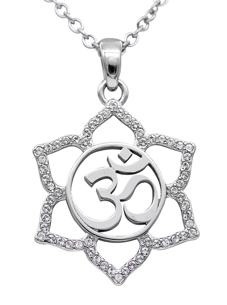 Sacred Om Lotus Flower Necklace