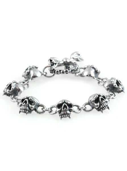 &quot;Skull&quot; Bracelet by Controse (Silver) - www.inkedshop.com