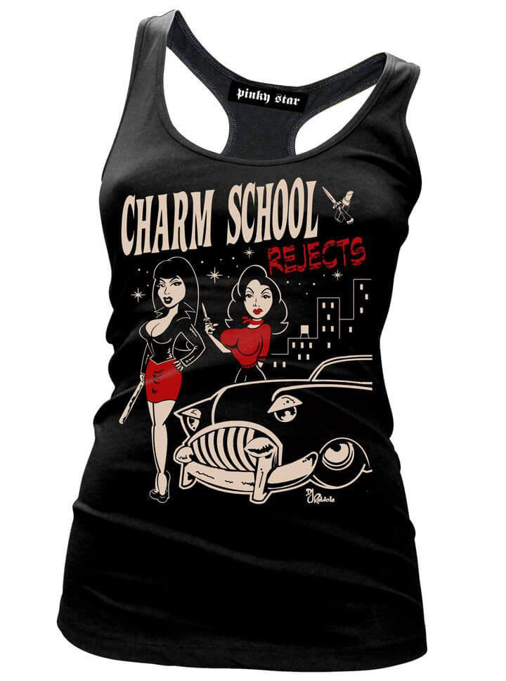 Women&#39;s &quot;Charm School Rejects&quot; Tank by Pinky Star (Black) - www.inkedshop.com