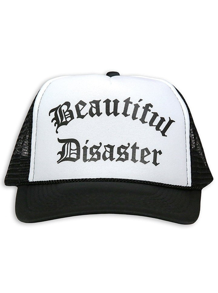 &quot;PUNK PRINCESS&quot; TRUCKER HAT BY BEAUTIFUL DISASTER (BLACK/WHITE)1