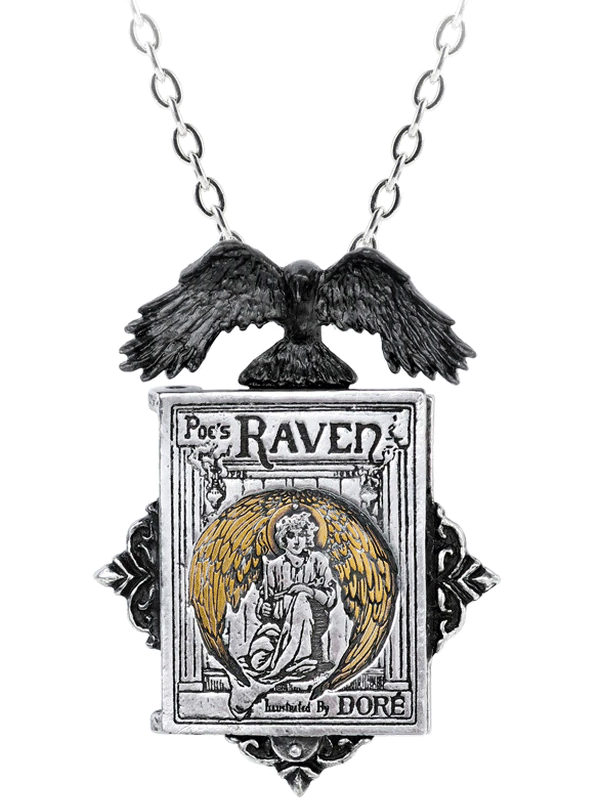 Poe&#39;s Raven Locket Necklace