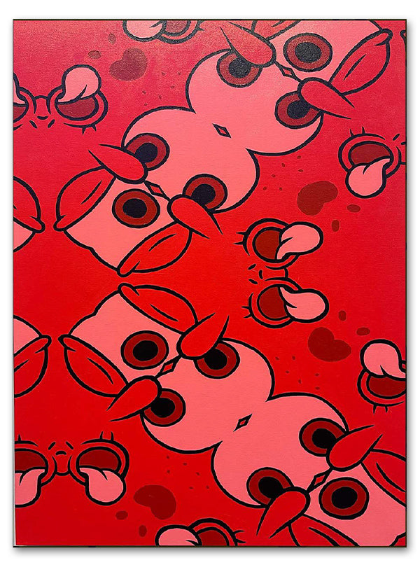 Red Bob Acrylic On Canvas by Raphael Ortiz