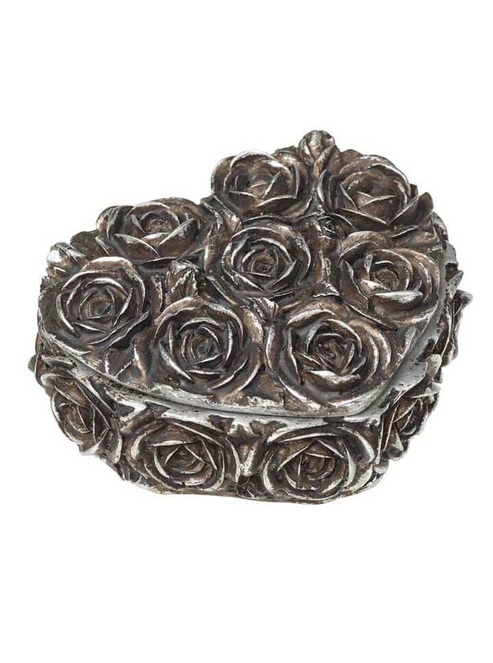 &quot;Rose Heart&quot; Box by Alchemy of England (Antique Silver) - www.inkedshop.com