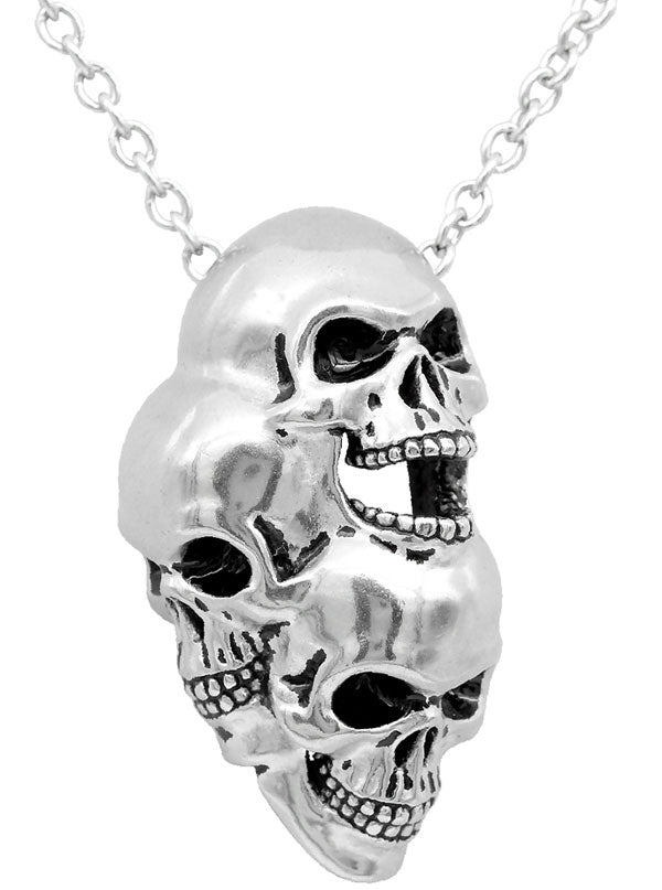 Three Headed Skull Necklace