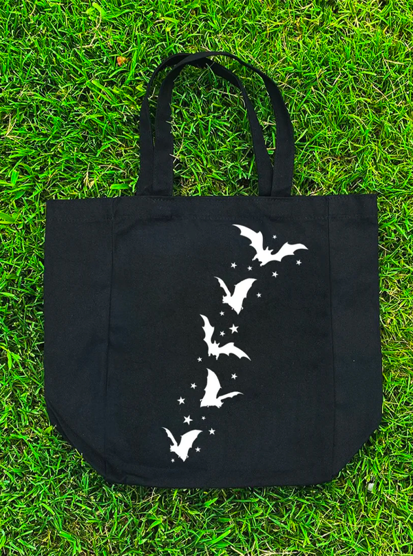 Bats and Stars Canvas Tote Bag