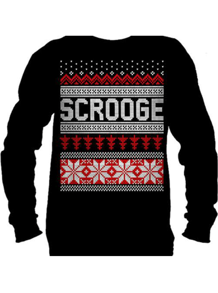 Men&#39;s Scrooge Ugly Christmas Sweater Long Sleeve Tee