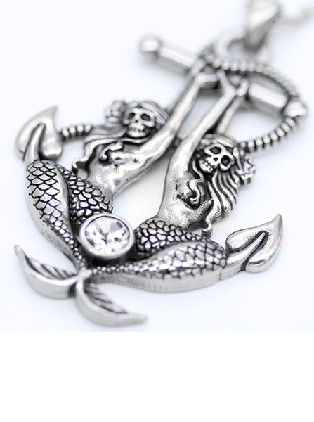 Sea Sirens Mermaid-Anchor Necklace