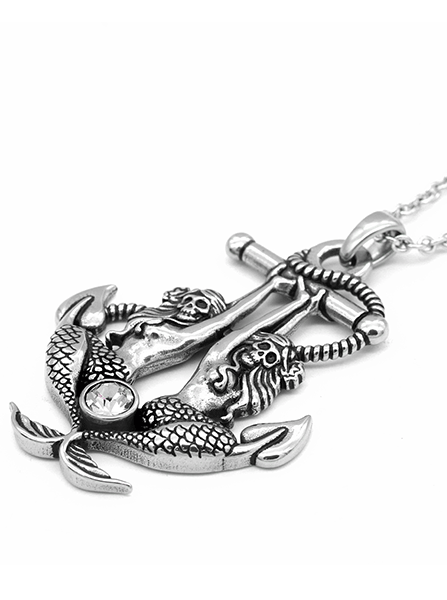 Sea Sirens Mermaid-Anchor Necklace