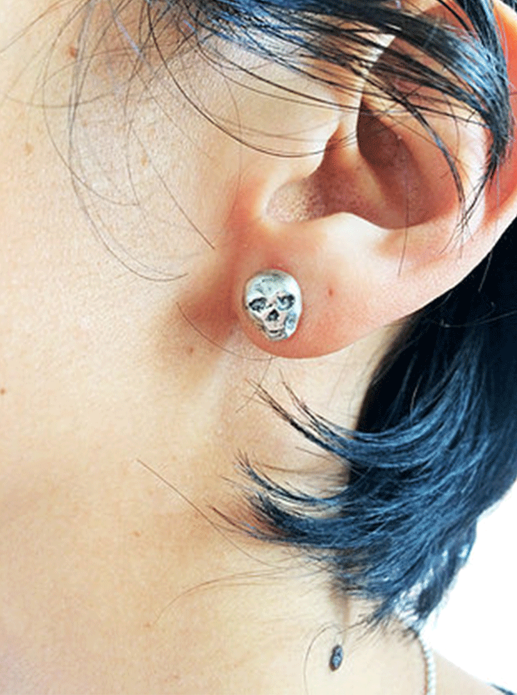 Skull Earrings (Sterling Silver)