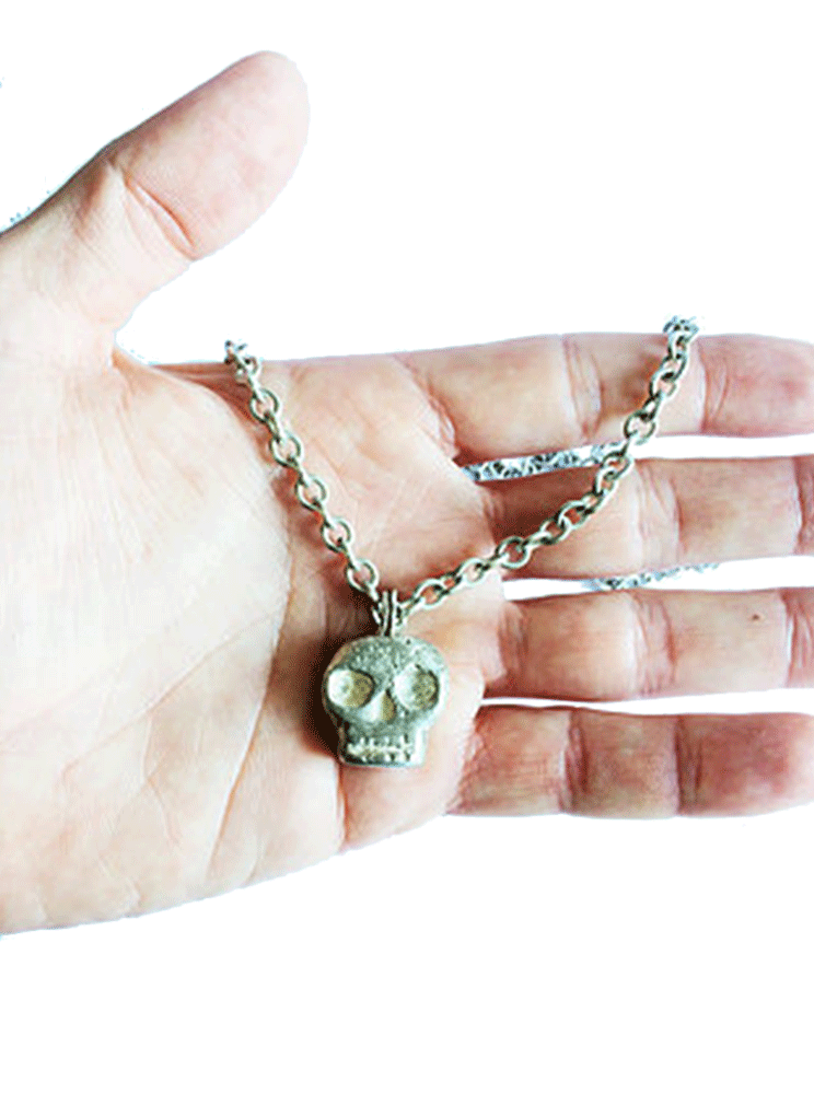 Skull Pendant Necklace (Sterling Silver)