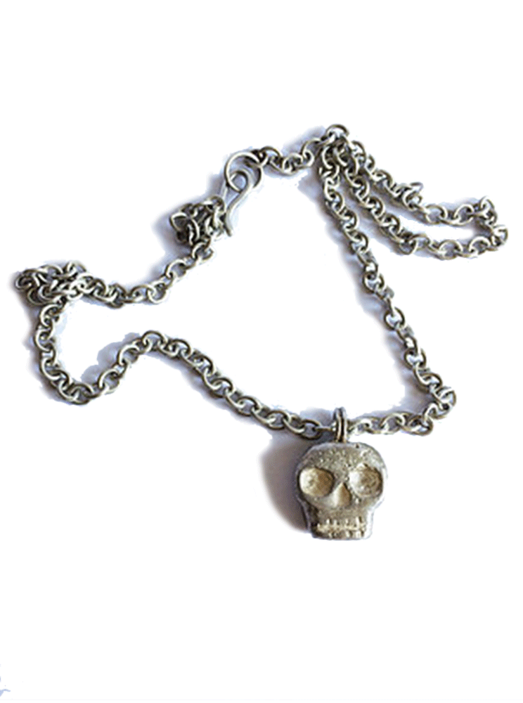 Skull Pendant Necklace (Sterling Silver)