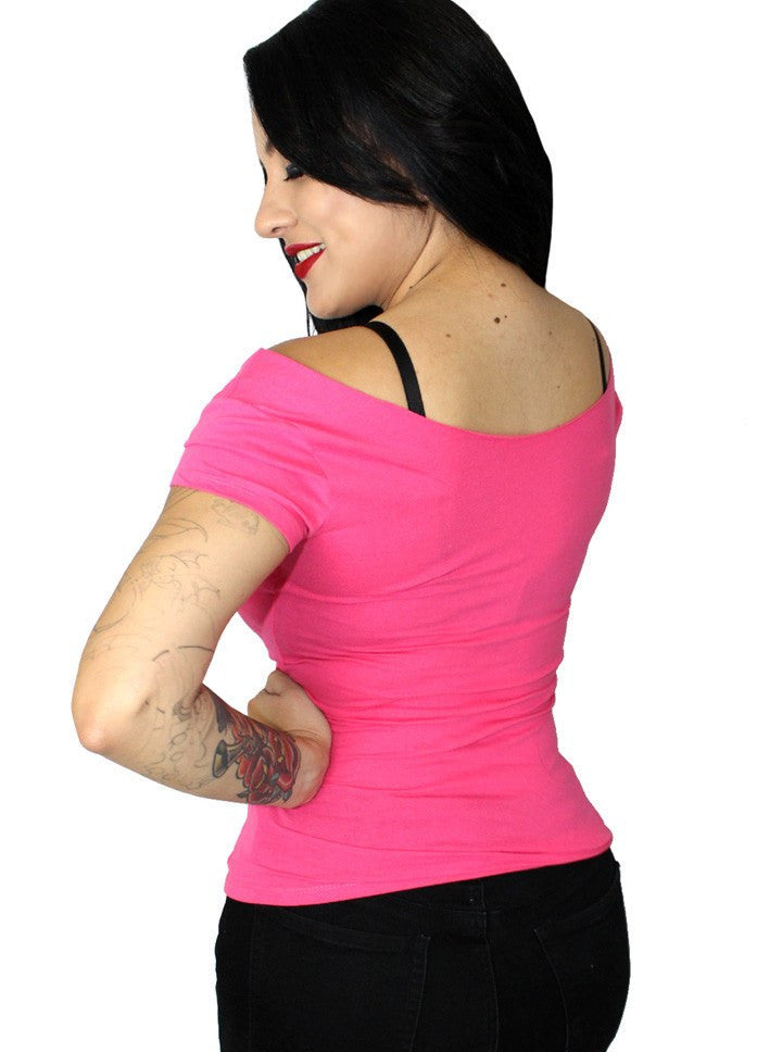 Women&#39;s &quot;Slasher&quot; Punk Tee by Demi Loon (Hot Pink) - www.inkedshop.com