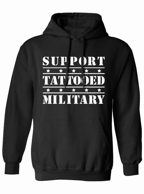 Men&#39;s Support Tattooed Military Pullover Hoodie By Steadfast Brand