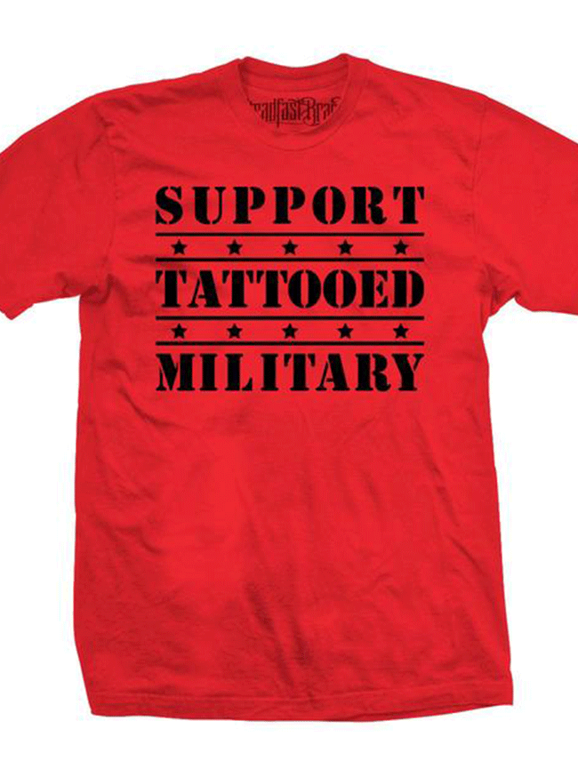 Men&#39;s SFB Support Tattooed Military Tee