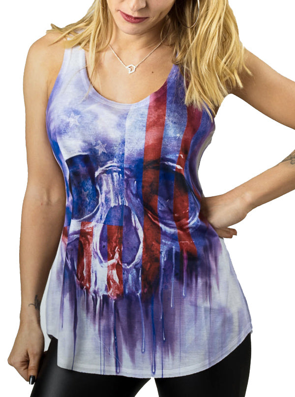 Women&#39;s Painted Skull Sublimation Tank