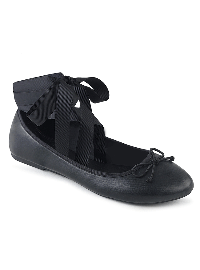 Drac 03 Mary Jane Ballet Flats (Black Vegan Leather)