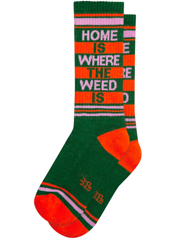 Unisex Home Is Where The Weed Is Ribbed Gym Socks