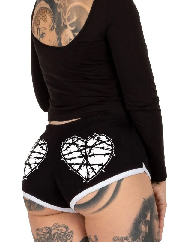 Women&#39;s Barbed Wire Heart Dolphin Shorts