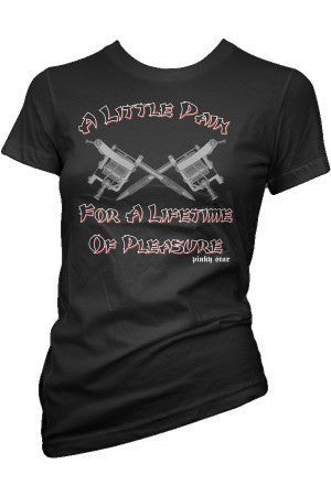 Women&#39;s &quot;A Little Pain&quot; Tee by Pinky Star (Black) - InkedShop - 1