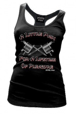 Women&#39;s &quot;A Little Pain for a Lifetime of Pleasure&quot; Tank by Pinky Star (Black) - InkedShop - 1