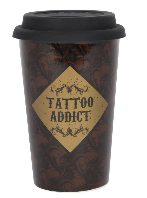 Tattoo Addict Travel Mug (Brown)