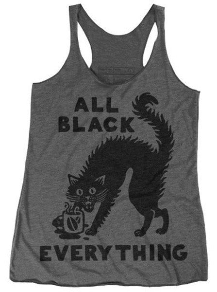 Women&#39;s &quot;All Black Everything&quot; Racerback Tank by Pyknic (Heather Grey) - www.inkedshop.com