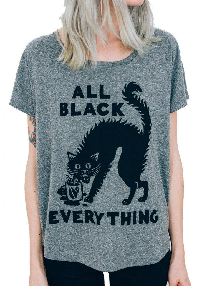 Women&#39;s &quot;All Black Everything&quot; Dolman Tee by Pyknic (Heather Grey) - www.inkedshop.com