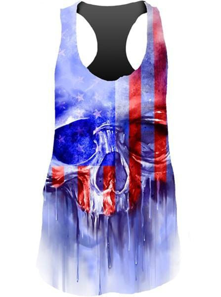 Women&#39;s &quot;Painted Skull&quot; Sublimation Tank by Lethal Angel (USA) - www.inkedshop.com