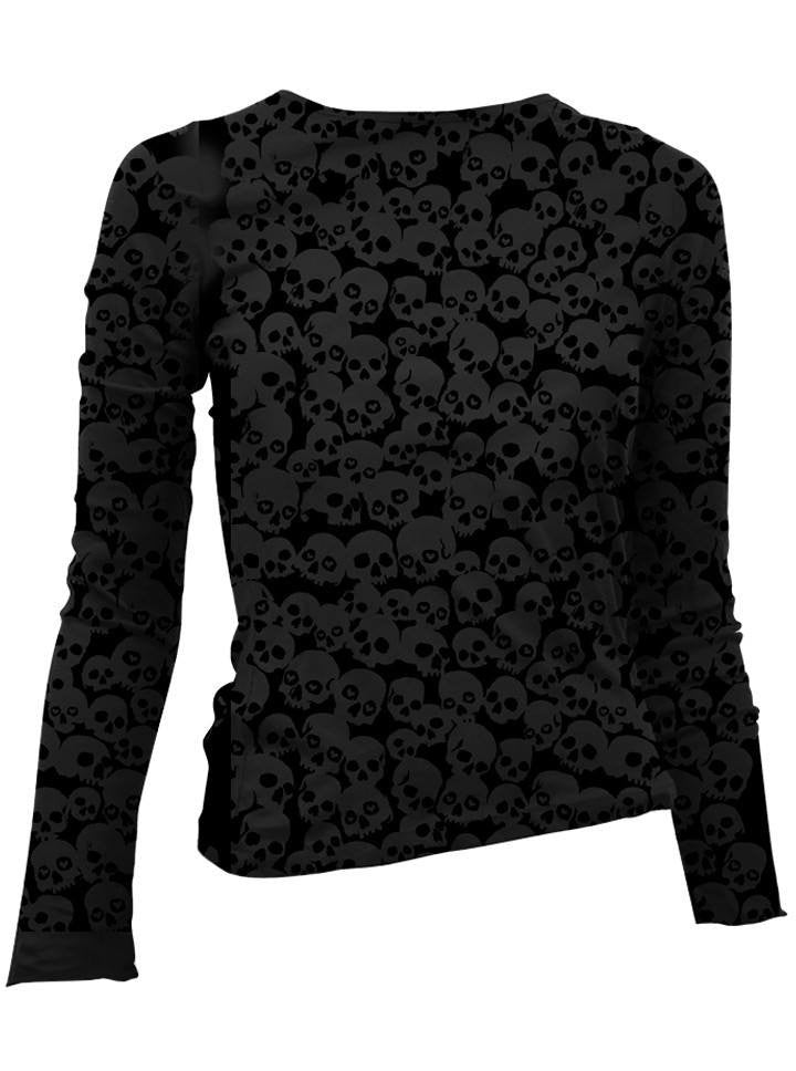 Women&#39;s &quot;Rose Wing Scroll&quot; Burnout L/S Tee by Lethal Angel (Black) - www.inkedshop.com
