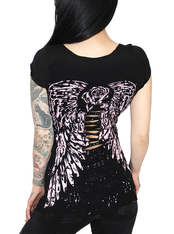 Women's Cut Up T-Shirt Angel by Demi Loon | Inked Shop