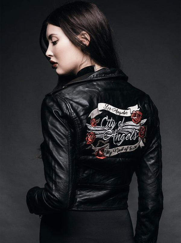 Women&#39;s City of Angels Faux Leather Moto Jacket