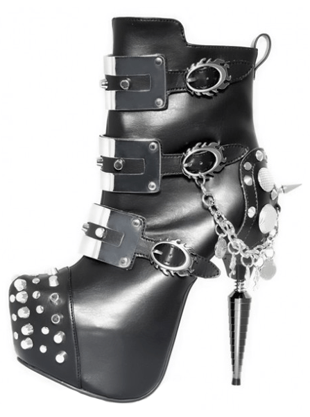 &quot;Athena&quot; High Heel Boots by Hades (Black) - www.inkedshop.com